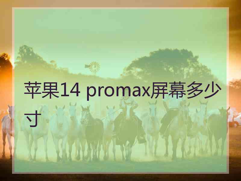 苹果14 promax屏幕多少寸