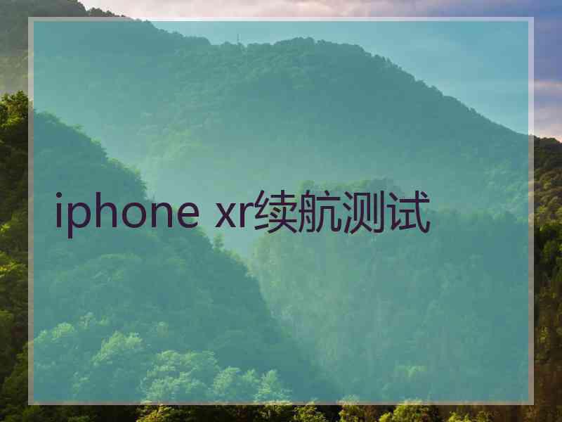 iphone xr续航测试