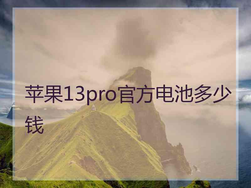 苹果13pro官方电池多少钱