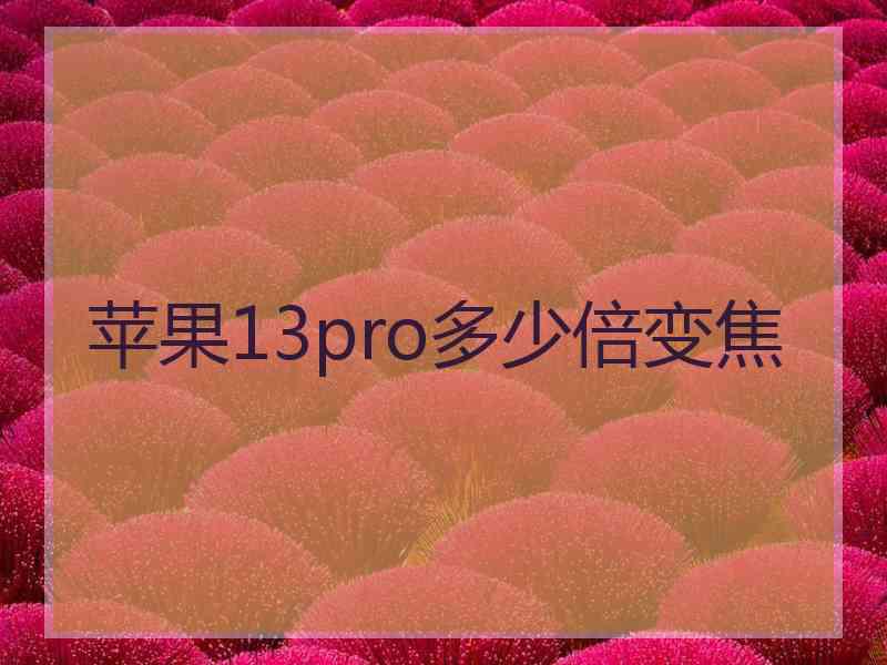 苹果13pro多少倍变焦