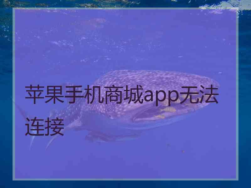 苹果手机商城app无法连接