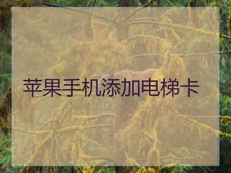 苹果手机添加电梯卡