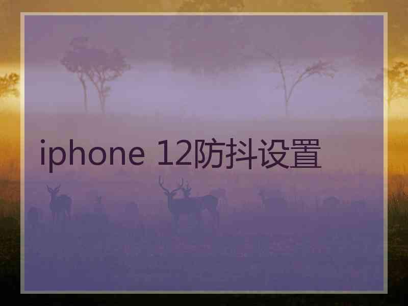 iphone 12防抖设置