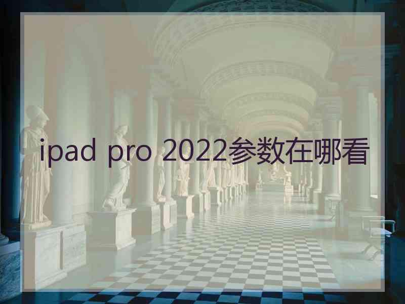 ipad pro 2022参数在哪看