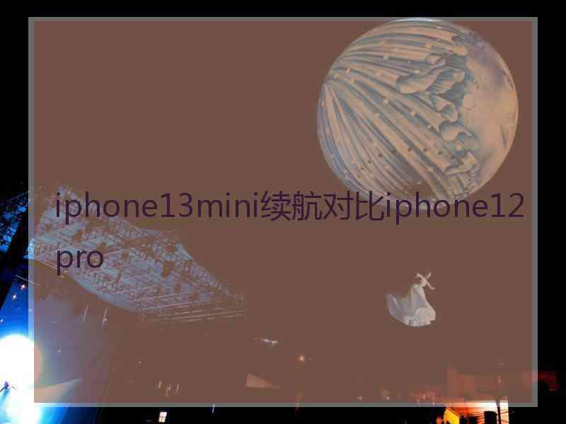 iphone13mini续航对比iphone12pro