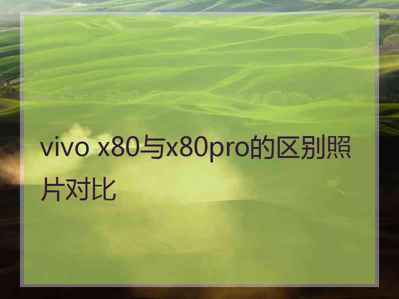 vivo x80与x80pro的区别照片对比