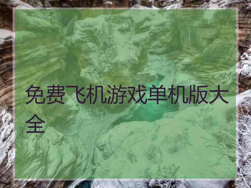 免费飞机游戏单机版大全