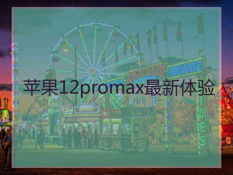 苹果12promax最新体验