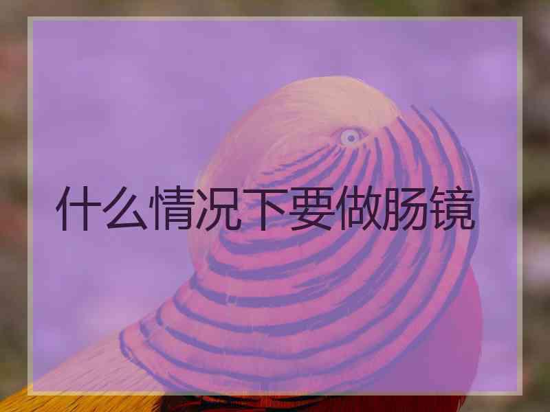 什么情况下要做肠镜