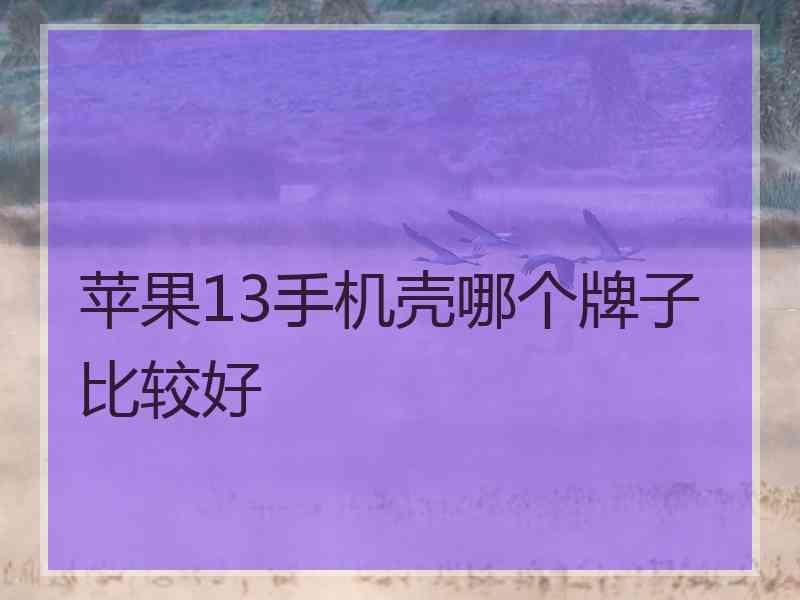 苹果13手机壳哪个牌子比较好