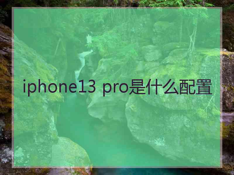 iphone13 pro是什么配置