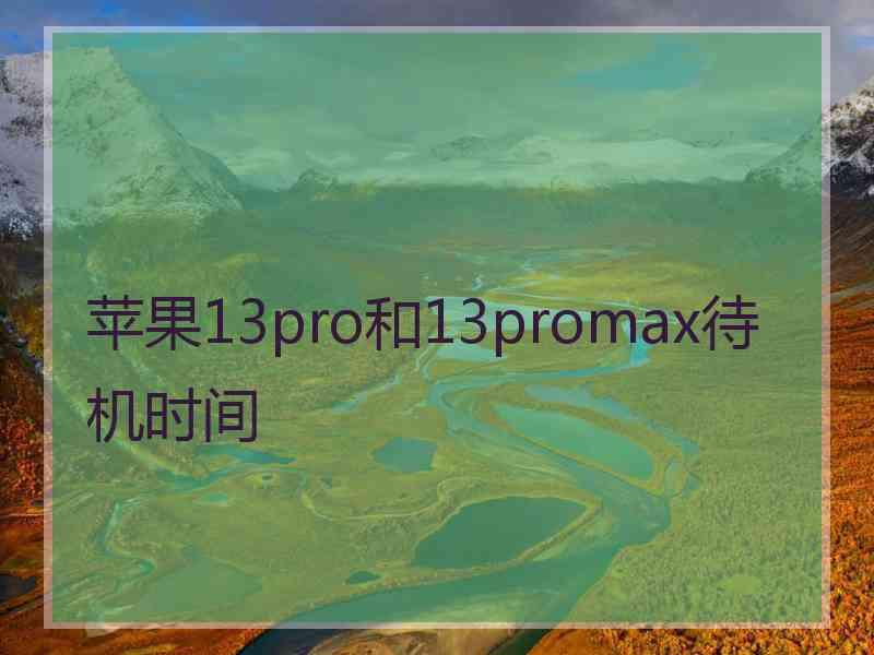 苹果13pro和13promax待机时间