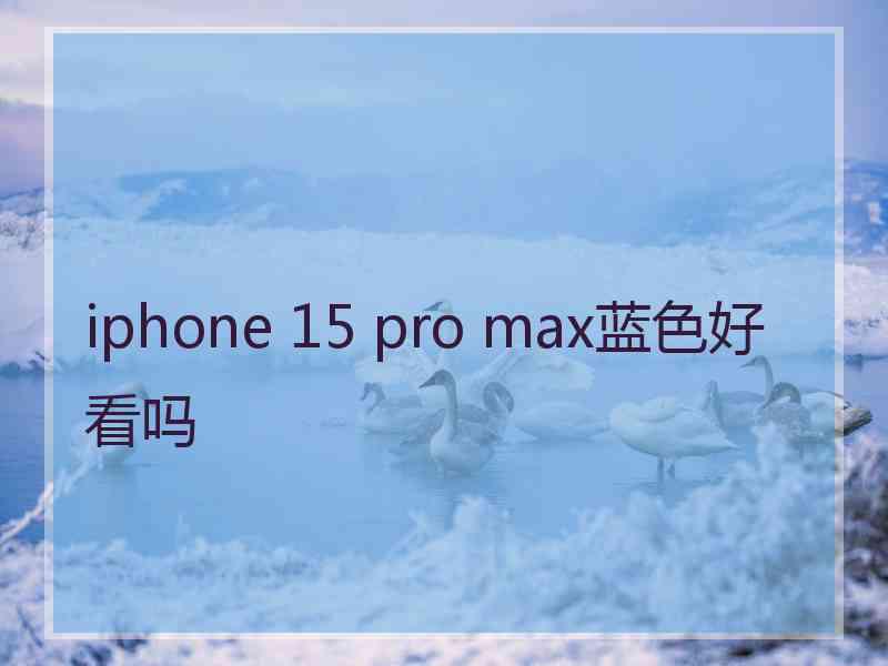 iphone 15 pro max蓝色好看吗