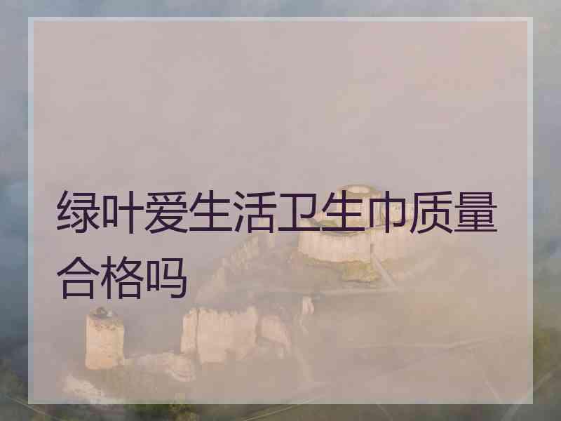 绿叶爱生活卫生巾质量合格吗