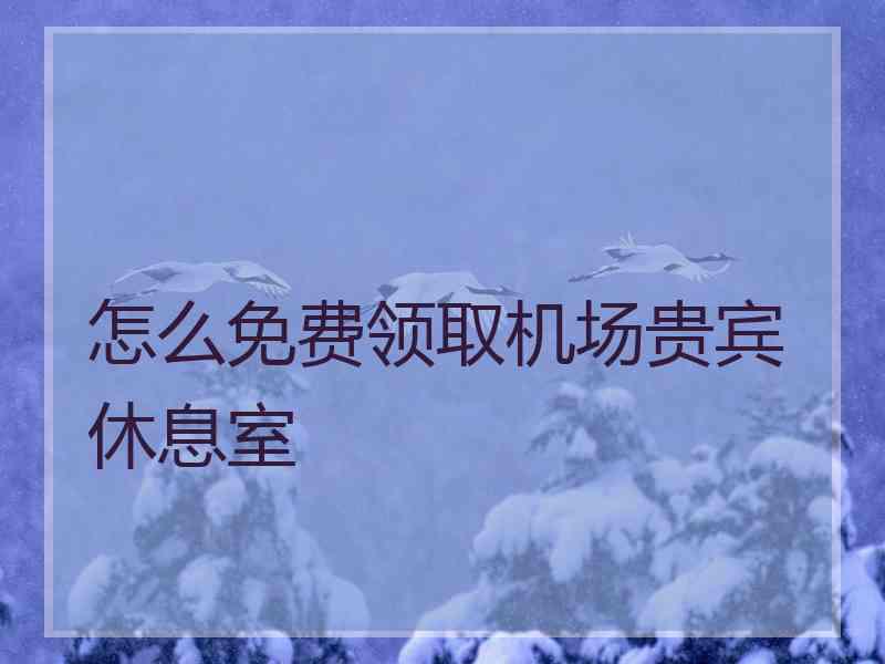 怎么免费领取机场贵宾休息室