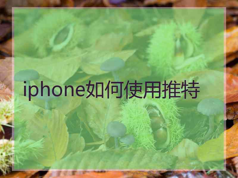 iphone如何使用推特