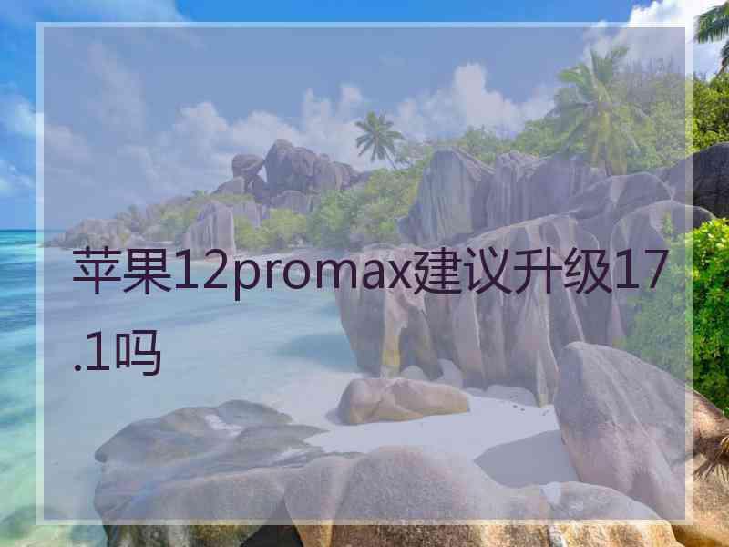 苹果12promax建议升级17.1吗