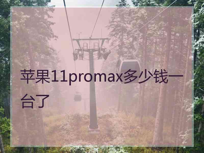 苹果11promax多少钱一台了