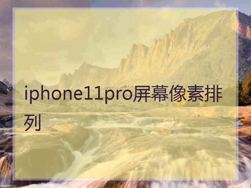 iphone11pro屏幕像素排列