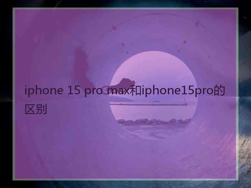 iphone 15 pro max和iphone15pro的区别