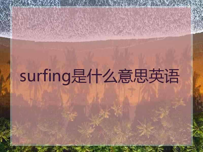 surfing是什么意思英语