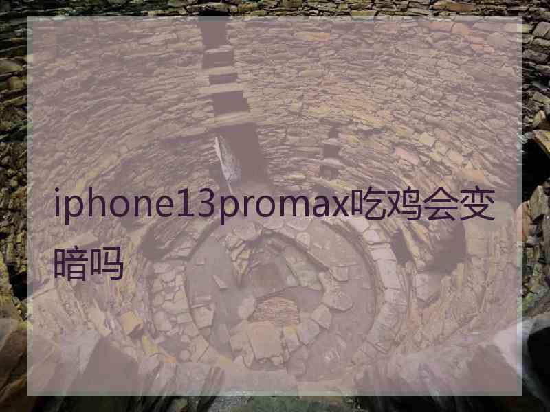 iphone13promax吃鸡会变暗吗