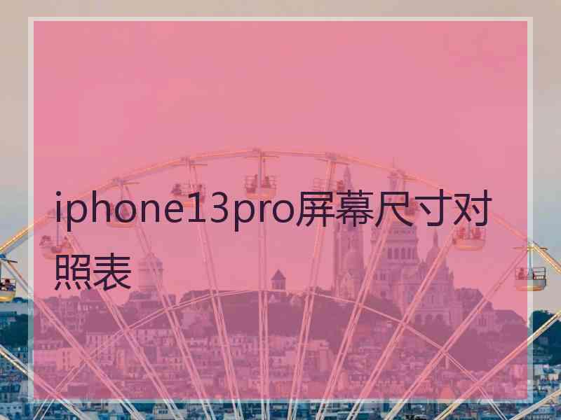 iphone13pro屏幕尺寸对照表