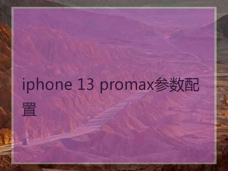 iphone 13 promax参数配置