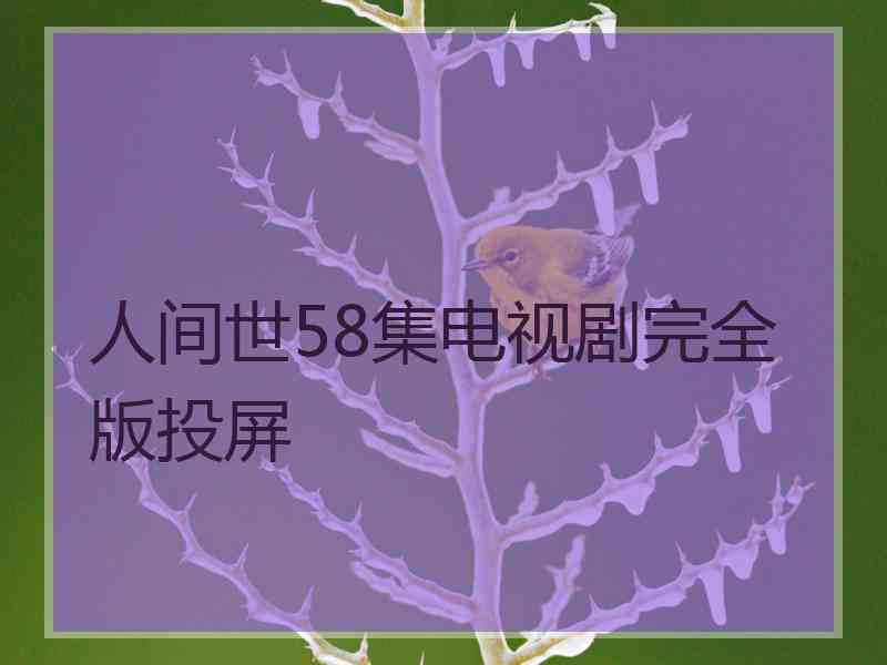 人间世58集电视剧完全版投屏