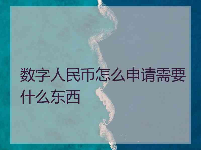 数字人民币怎么申请需要什么东西