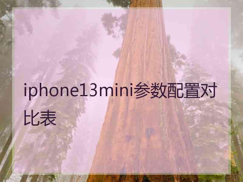 iphone13mini参数配置对比表