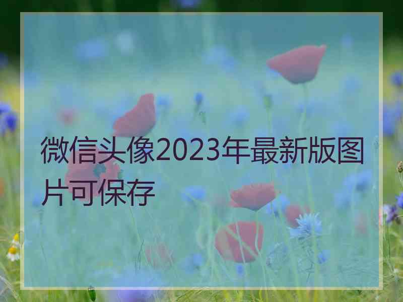 微信头像2023年最新版图片可保存