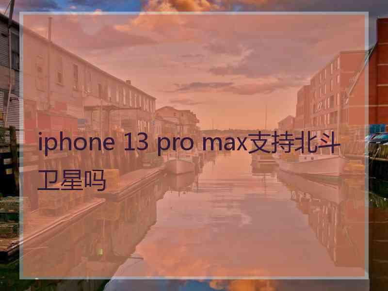 iphone 13 pro max支持北斗卫星吗