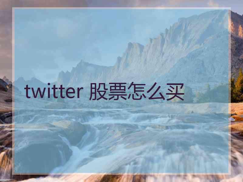 twitter 股票怎么买