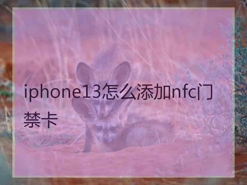 iphone13怎么添加nfc门禁卡