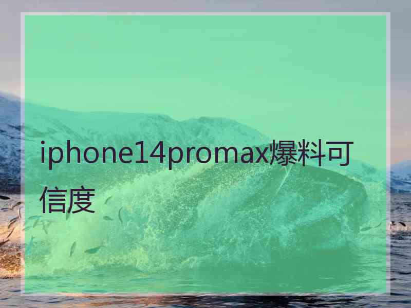 iphone14promax爆料可信度