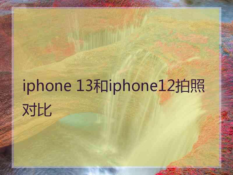 iphone 13和iphone12拍照对比