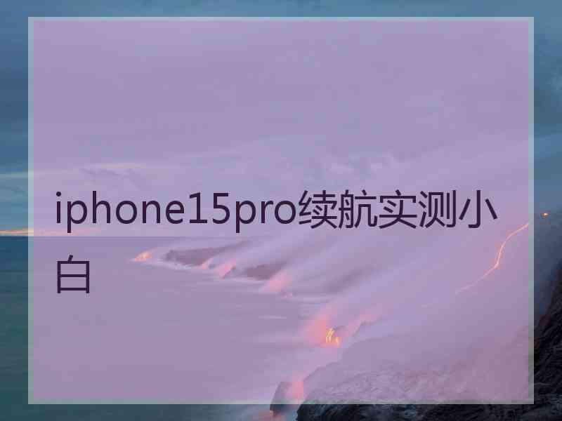 iphone15pro续航实测小白