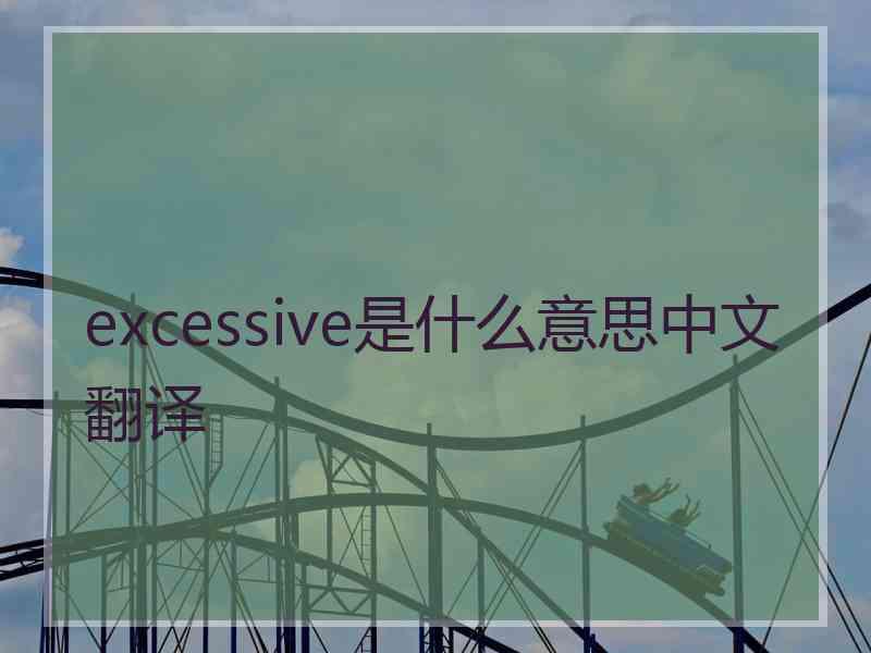 excessive是什么意思中文翻译