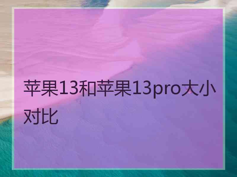 苹果13和苹果13pro大小对比