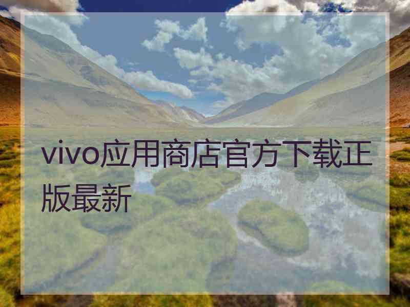 vivo应用商店官方下载正版最新