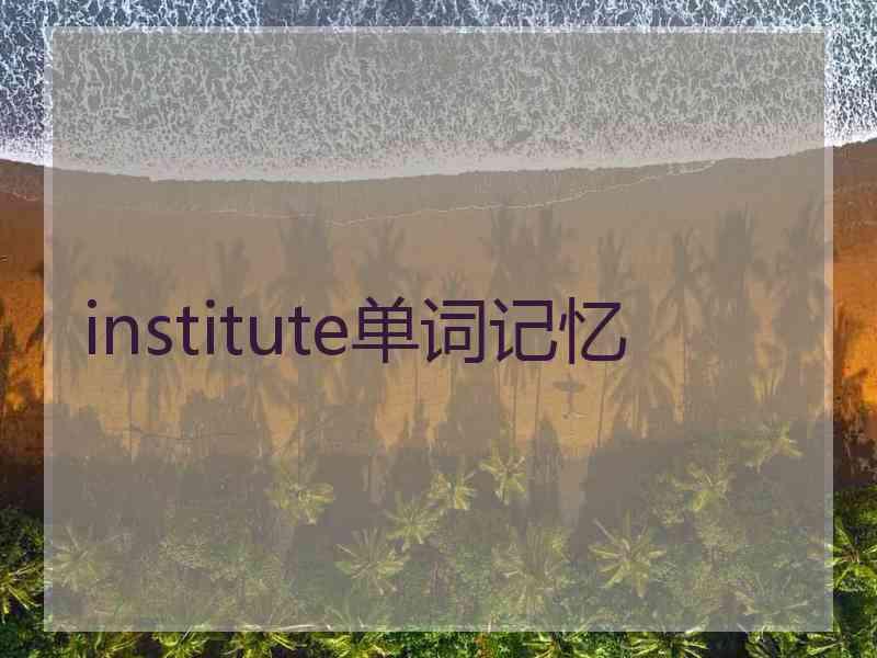 institute单词记忆