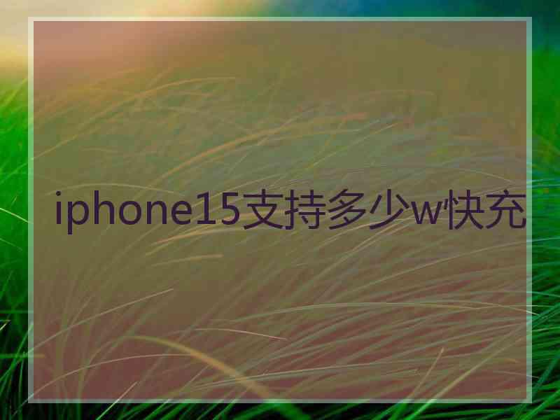 iphone15支持多少w快充