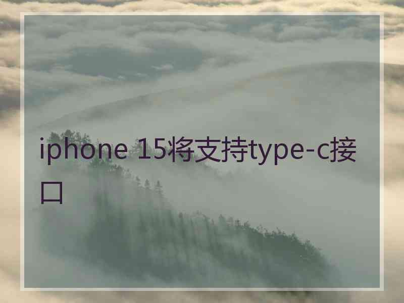 iphone 15将支持type-c接口