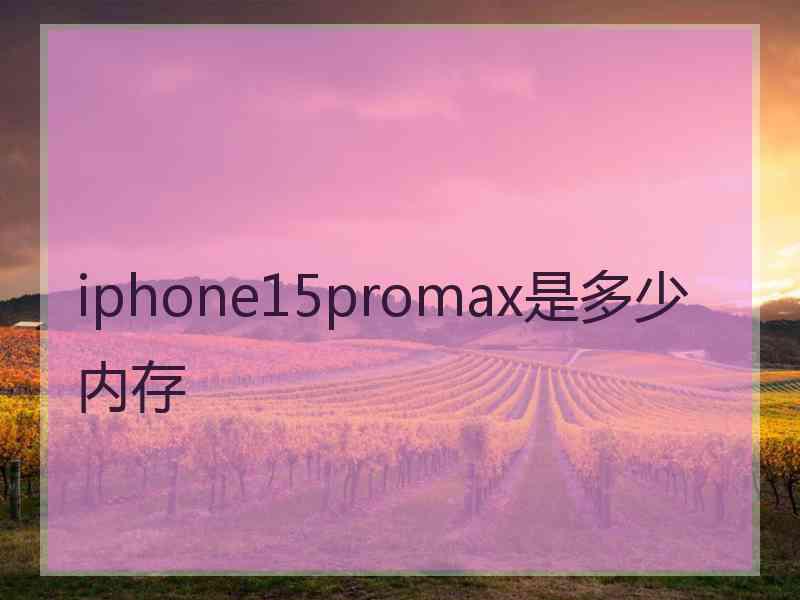 iphone15promax是多少内存