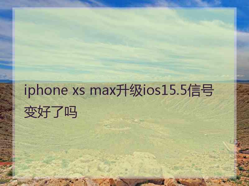 iphone xs max升级ios15.5信号变好了吗