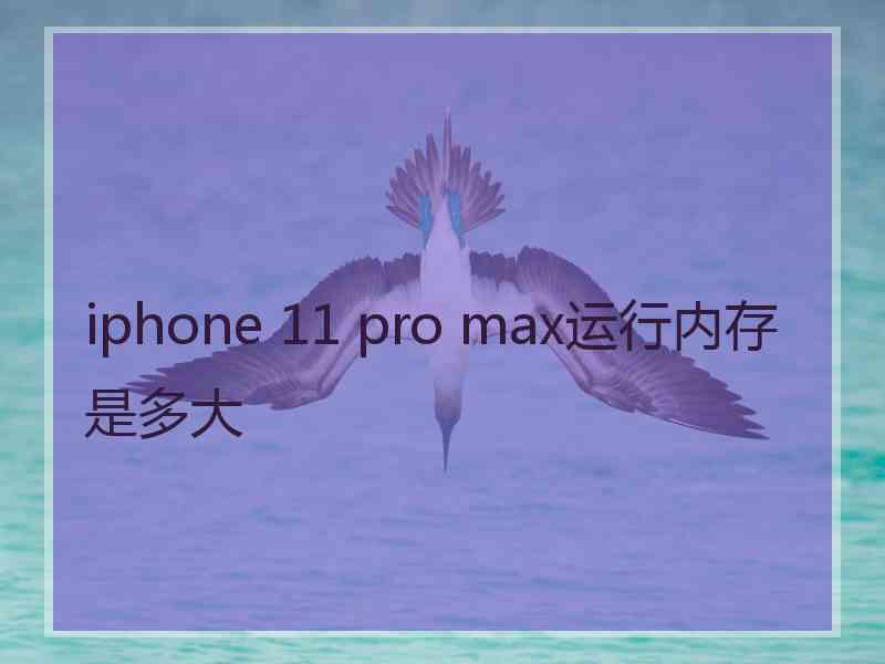 iphone 11 pro max运行内存是多大