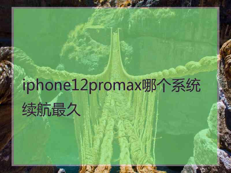 iphone12promax哪个系统续航最久