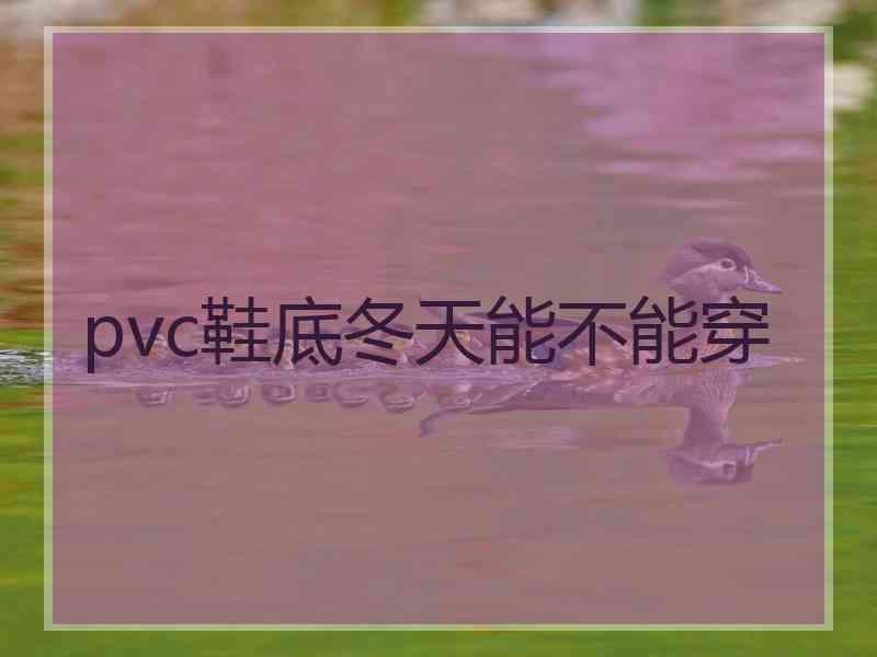 pvc鞋底冬天能不能穿