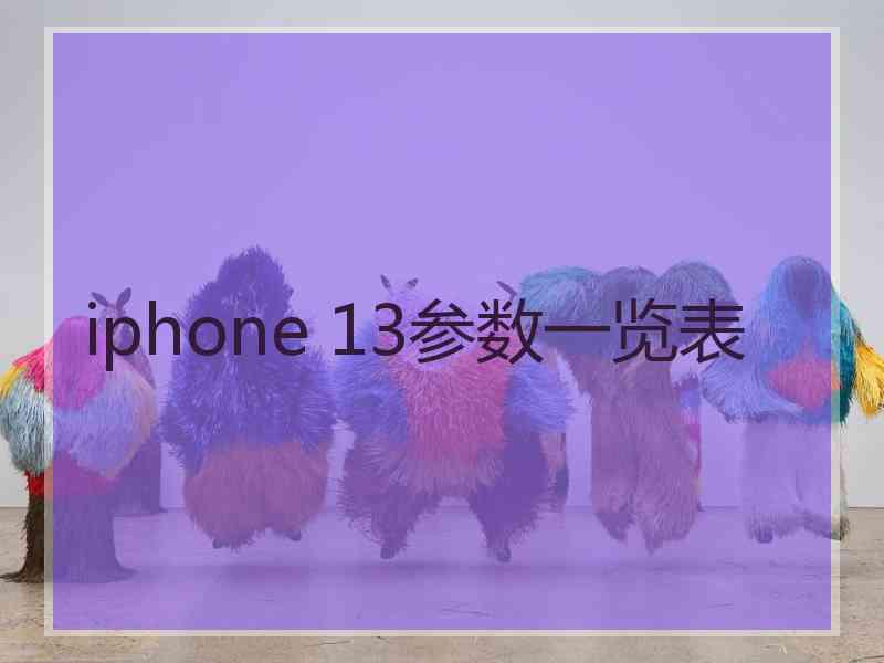 iphone 13参数一览表